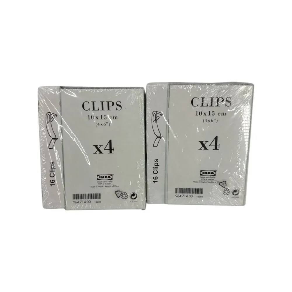 IKEA Set of 2 Glass Picture Frames Clips 4 x 6 qty 8 vintage 2002